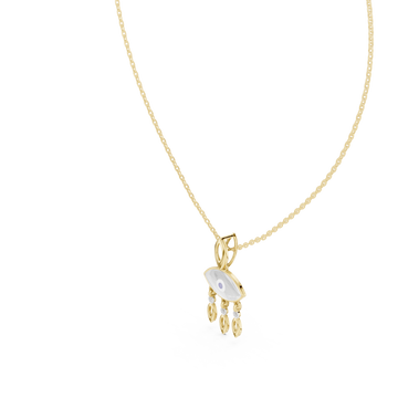 Gold Serene Allure Cascade Chain Necklace Right View
