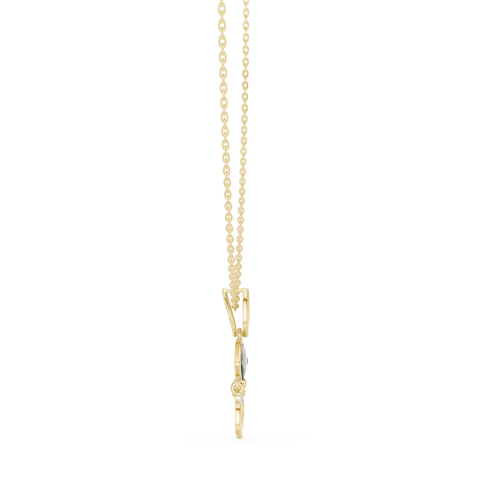  Gold Serene Allure Cascade Chain Necklace Side View