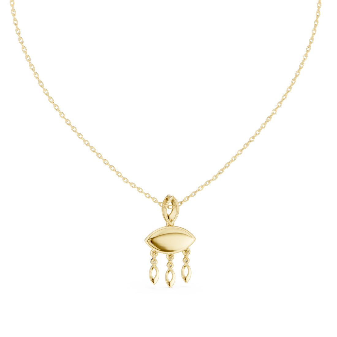 Gold Serene Allure Cascade Chain Necklace Right View