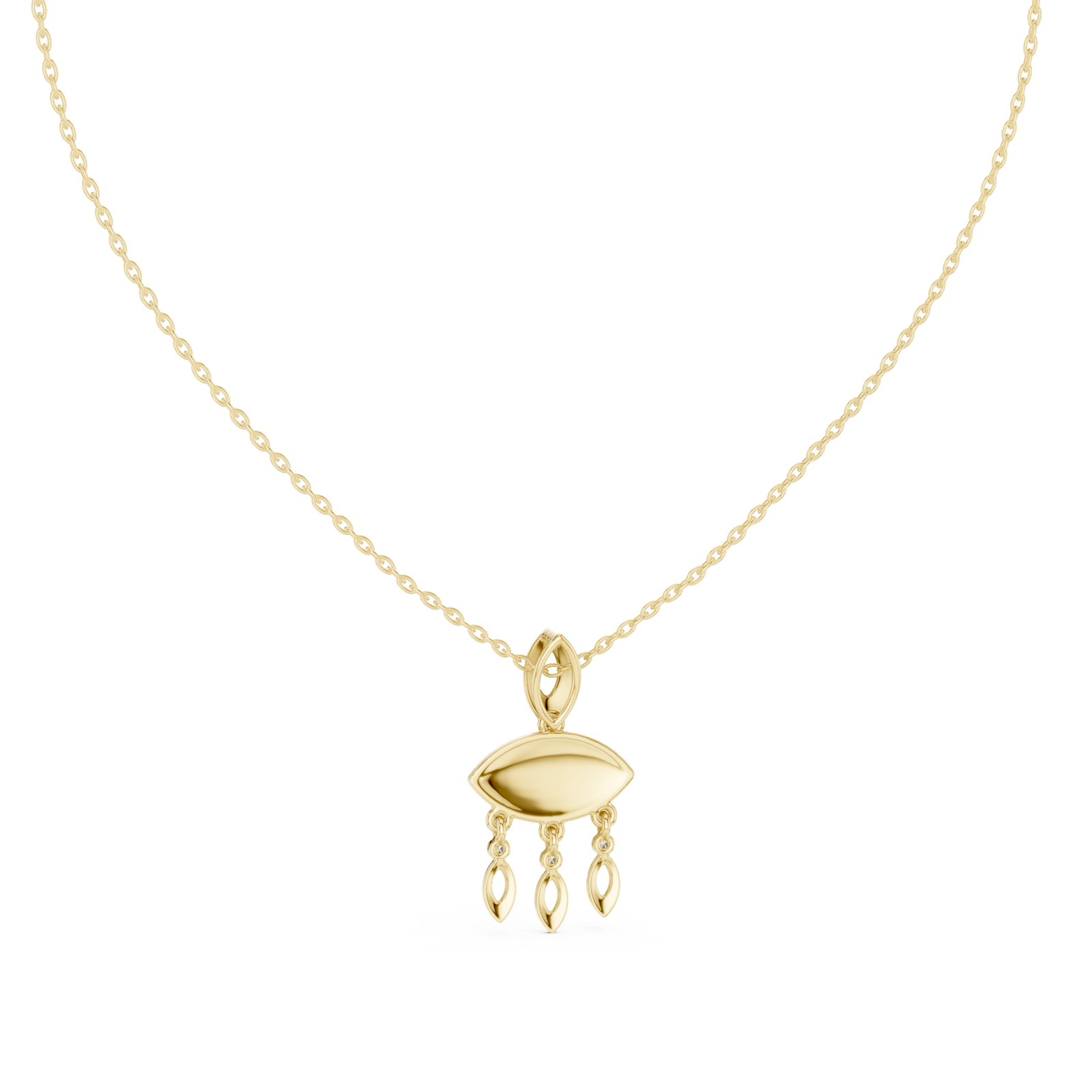  Gold Serene Allure Cascade Chain Necklace Front View