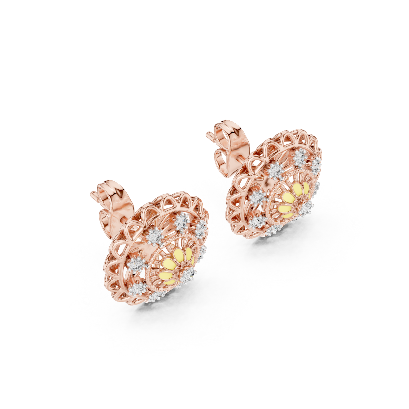  Rose Gold Radiant Petal Embrace Hoop Earrings Right View