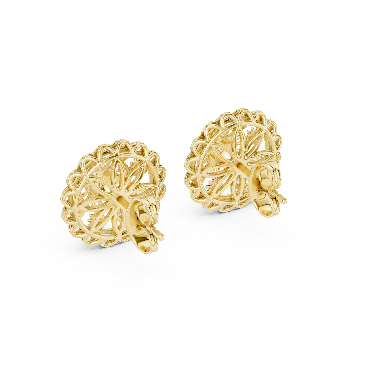  Gold Radiant Petal Embrace Hoop Earrings Side View