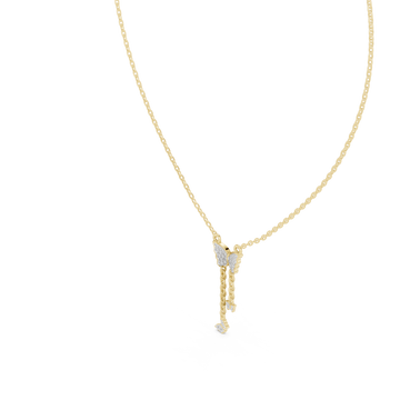 Gold Enchanted Gossamer Winged Butterfly Pendant Necklace Right View