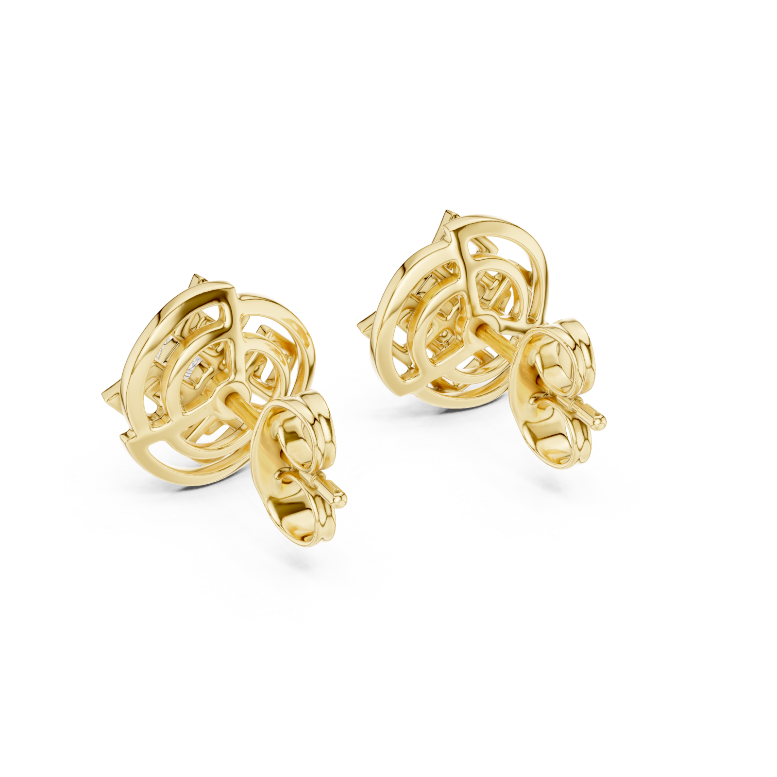  Gold Luminous Aura Petite Stud Earrings Side View