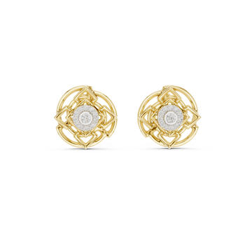  Gold Luminous Aura Petite Stud Earrings Front View