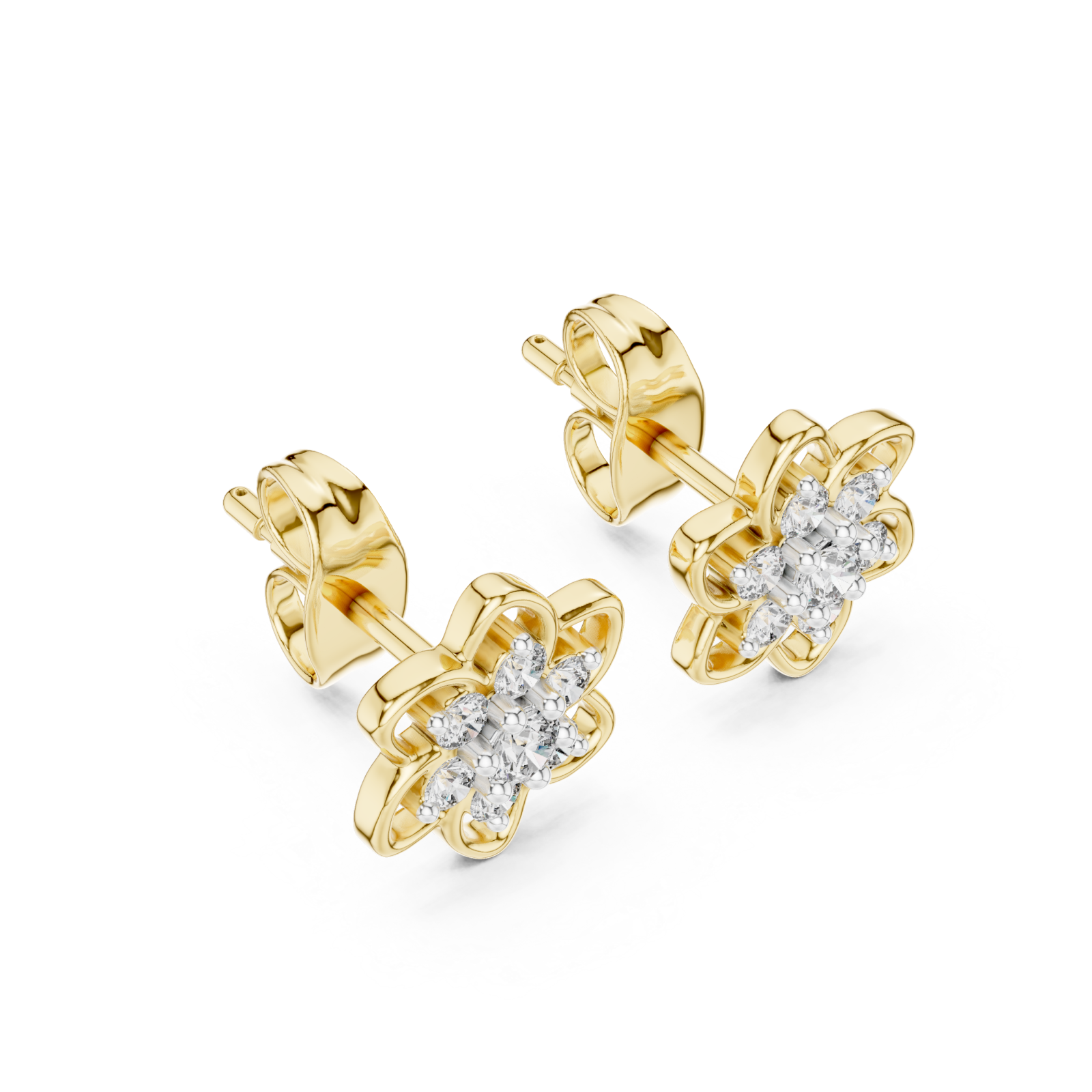 Gold Radiant Morning Floral Earrings Right View