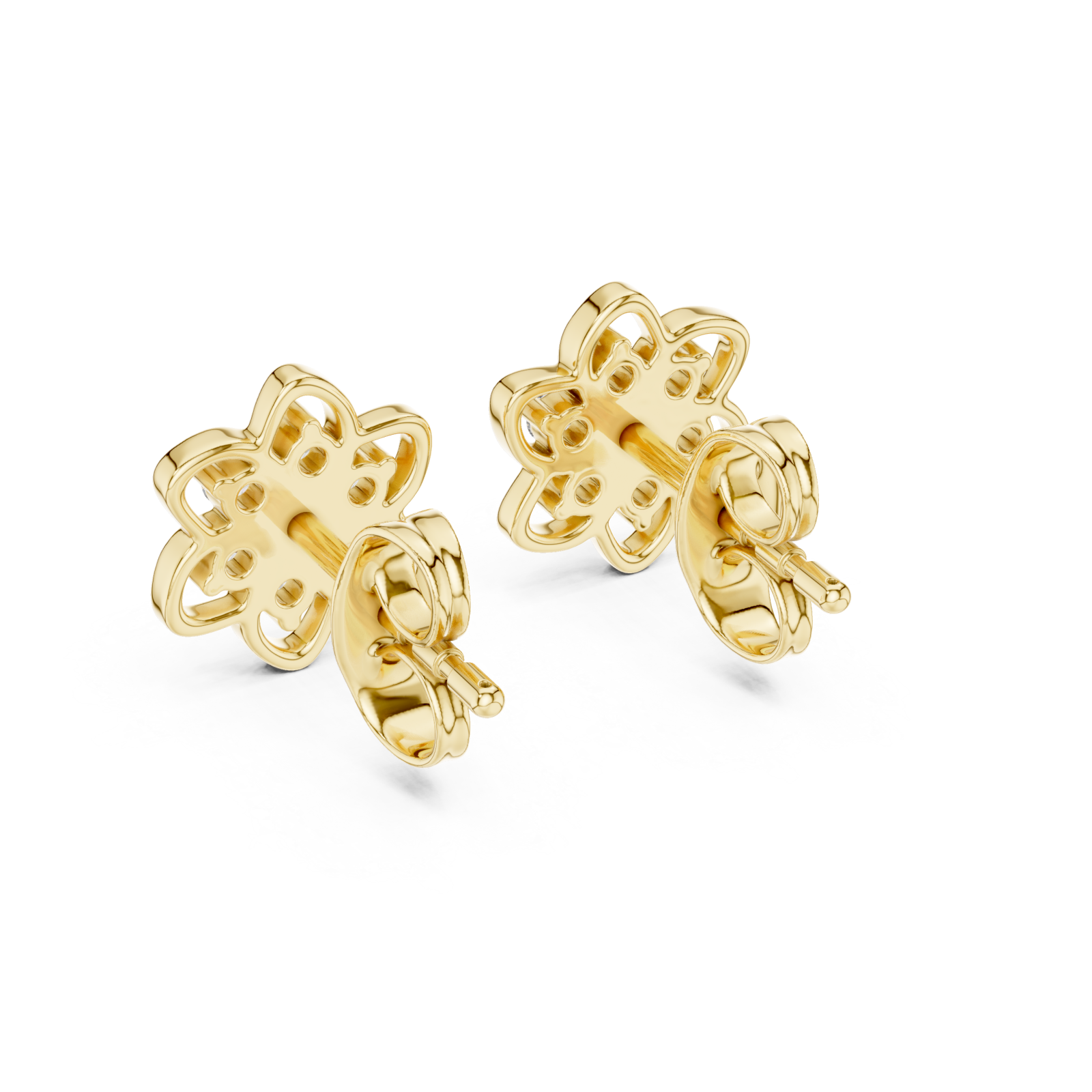  Gold Radiant Morning Floral Earrings Side View