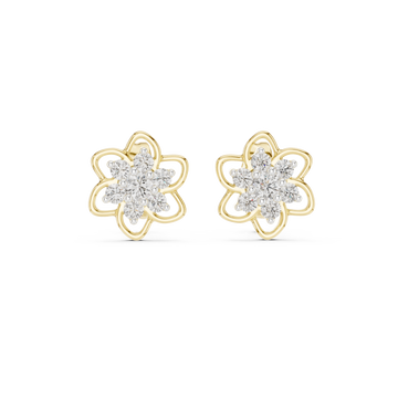  Gold Radiant Morning Floral Earrings Front View