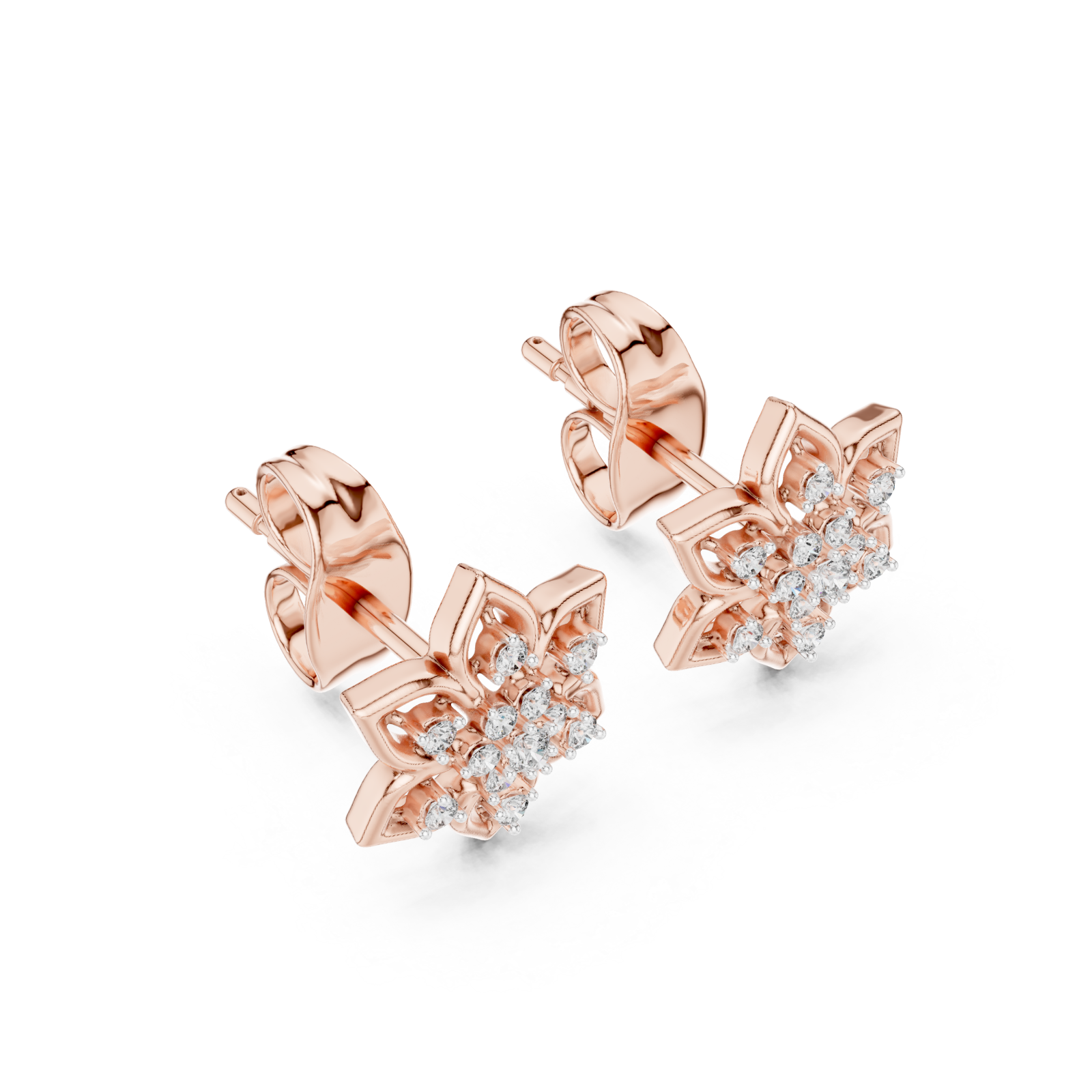  Rose Gold Petal Kiss Miniature Earrings Right View