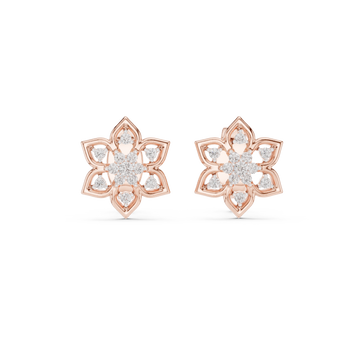  Rose Gold Petal Kiss Miniature Earrings Front View