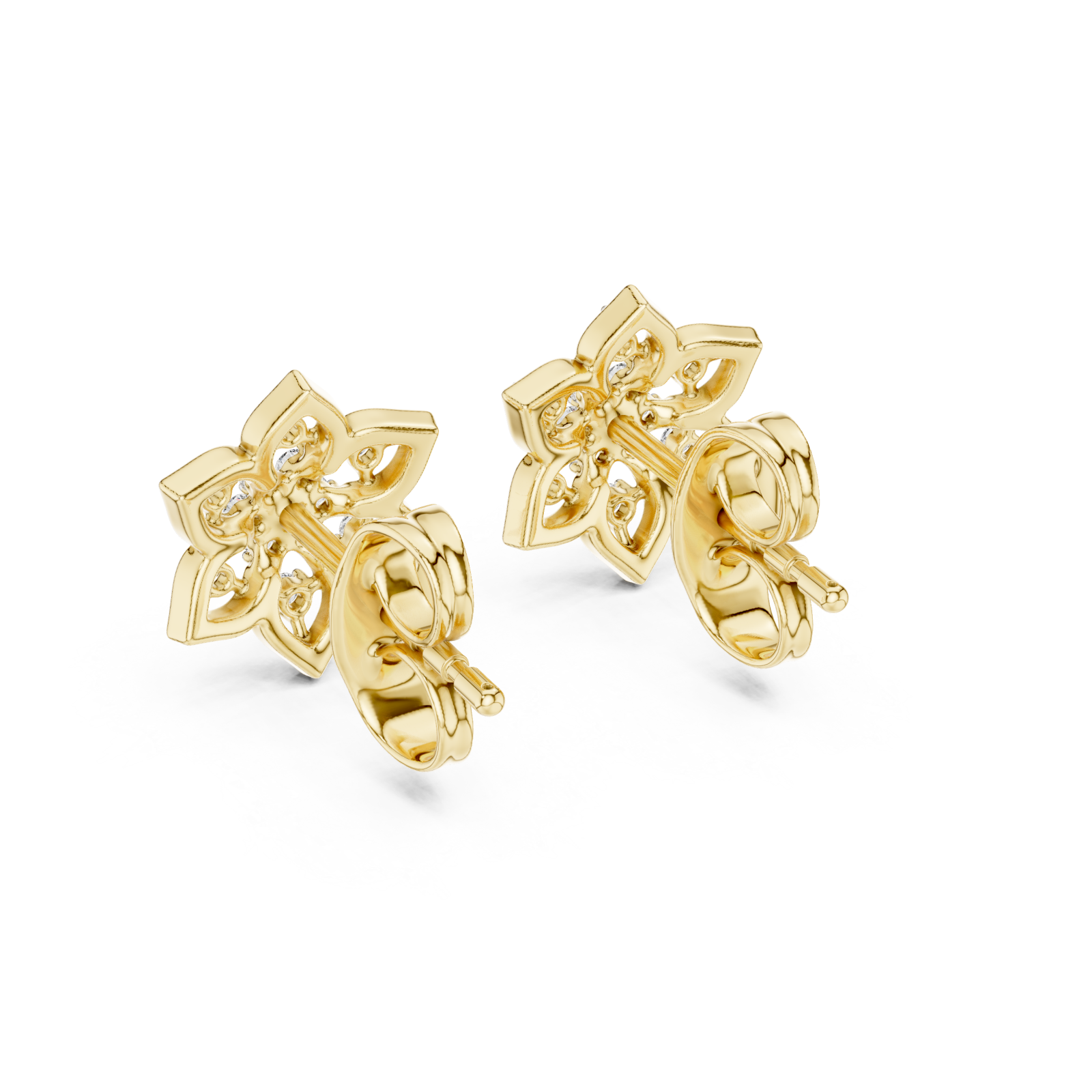 Gold Petal Kiss Miniature Earrings Side View