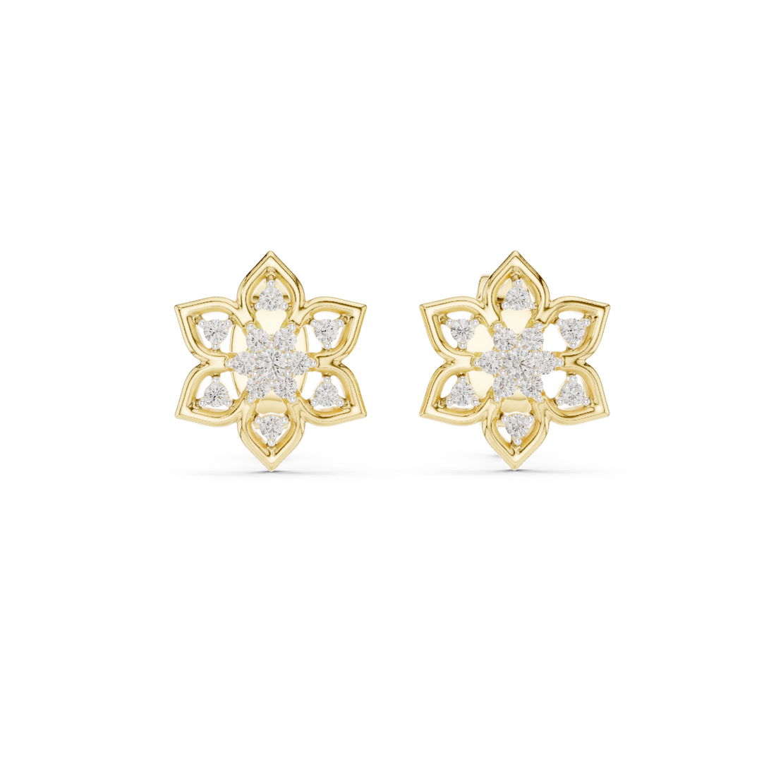  Gold Petal Kiss Miniature Earrings Front View