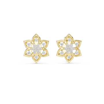  Gold Petal Kiss Miniature Earrings Front View
