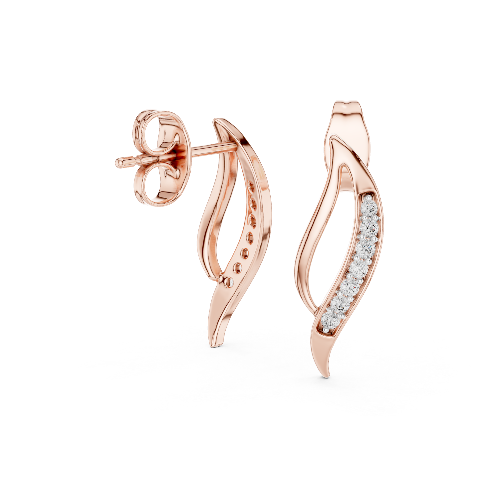  Rose Gold Radiant Embrace Petite Hoop Earrings Left View