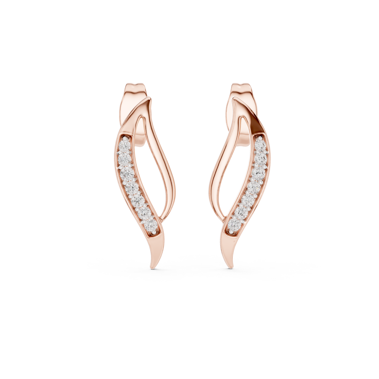  Rose Gold Radiant Embrace Petite Hoop Earrings Front View