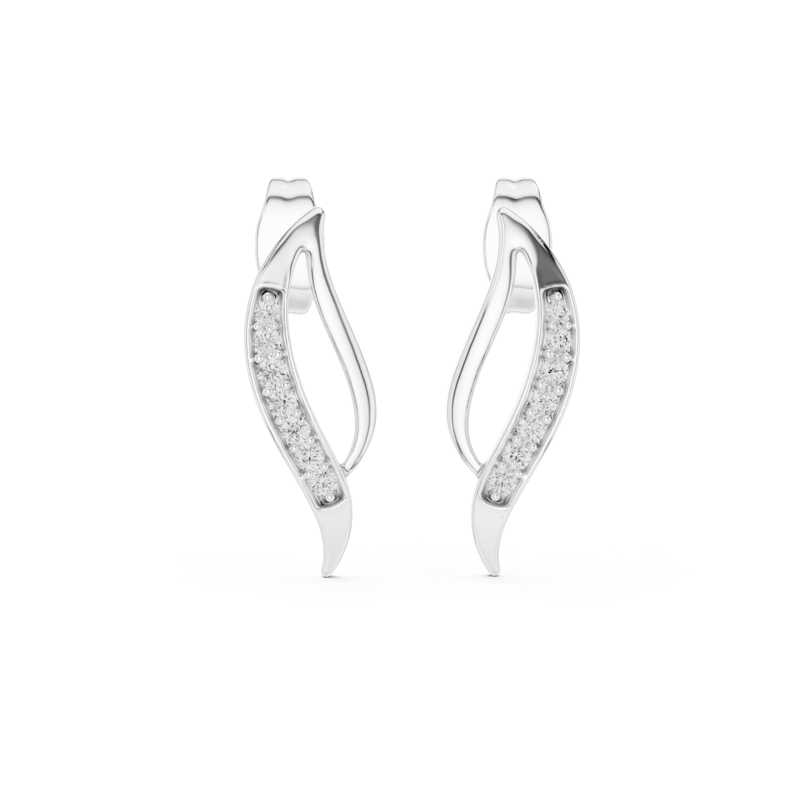  White Gold Radiant Embrace Petite Hoop Earrings Front View