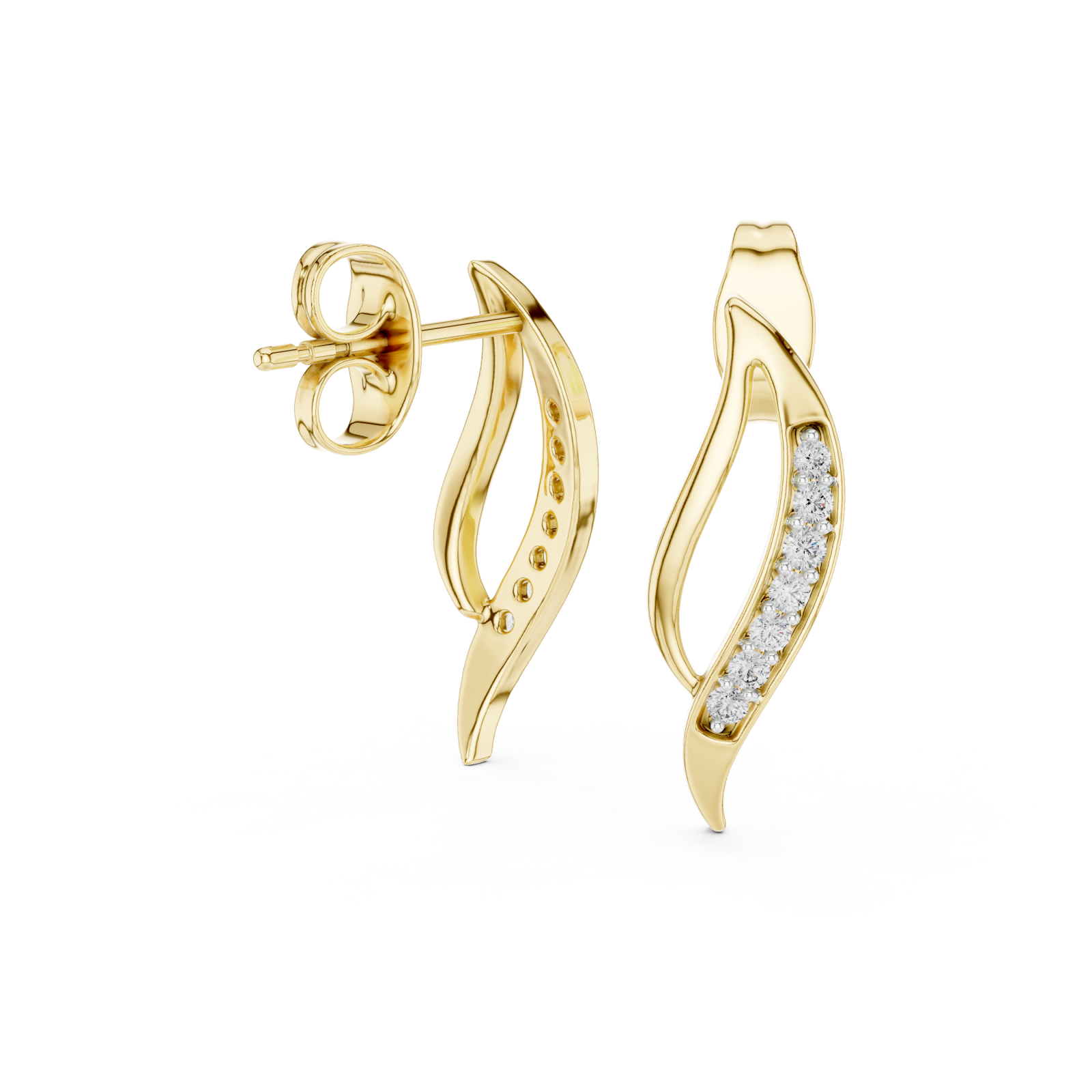  Gold Radiant Embrace Petite Hoop Earrings Left View