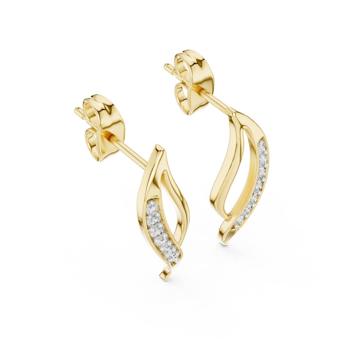 Gold Radiant Embrace Petite Hoop Earrings Right View