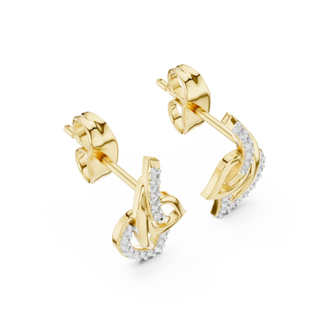 Gold Midnight Serenade Curved Accent Modern Stud Earrings Right View