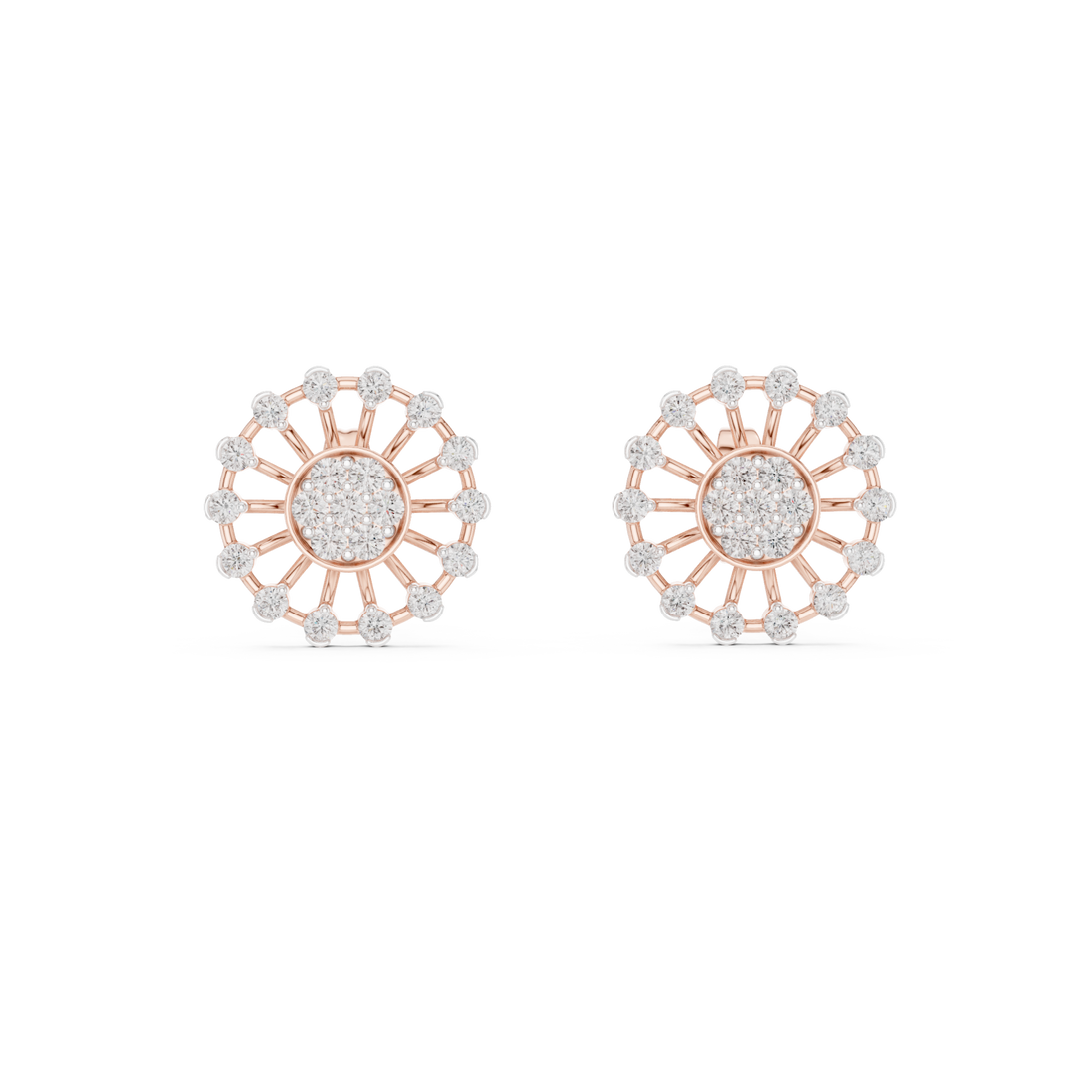  Rose Gold Gleaming Petal Radiance Stud Right View