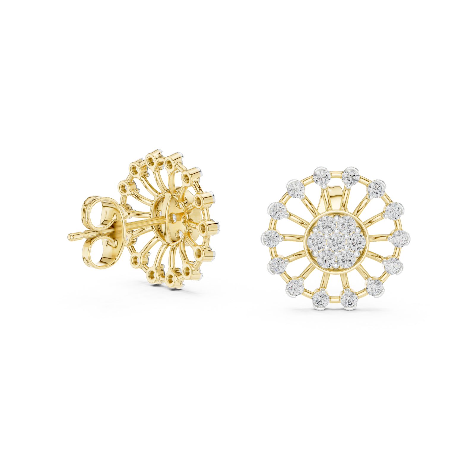  Gold Gleaming Petal Radiance Stud Left View