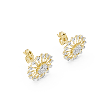 Gold Gleaming Petal Radiance Stud Right View