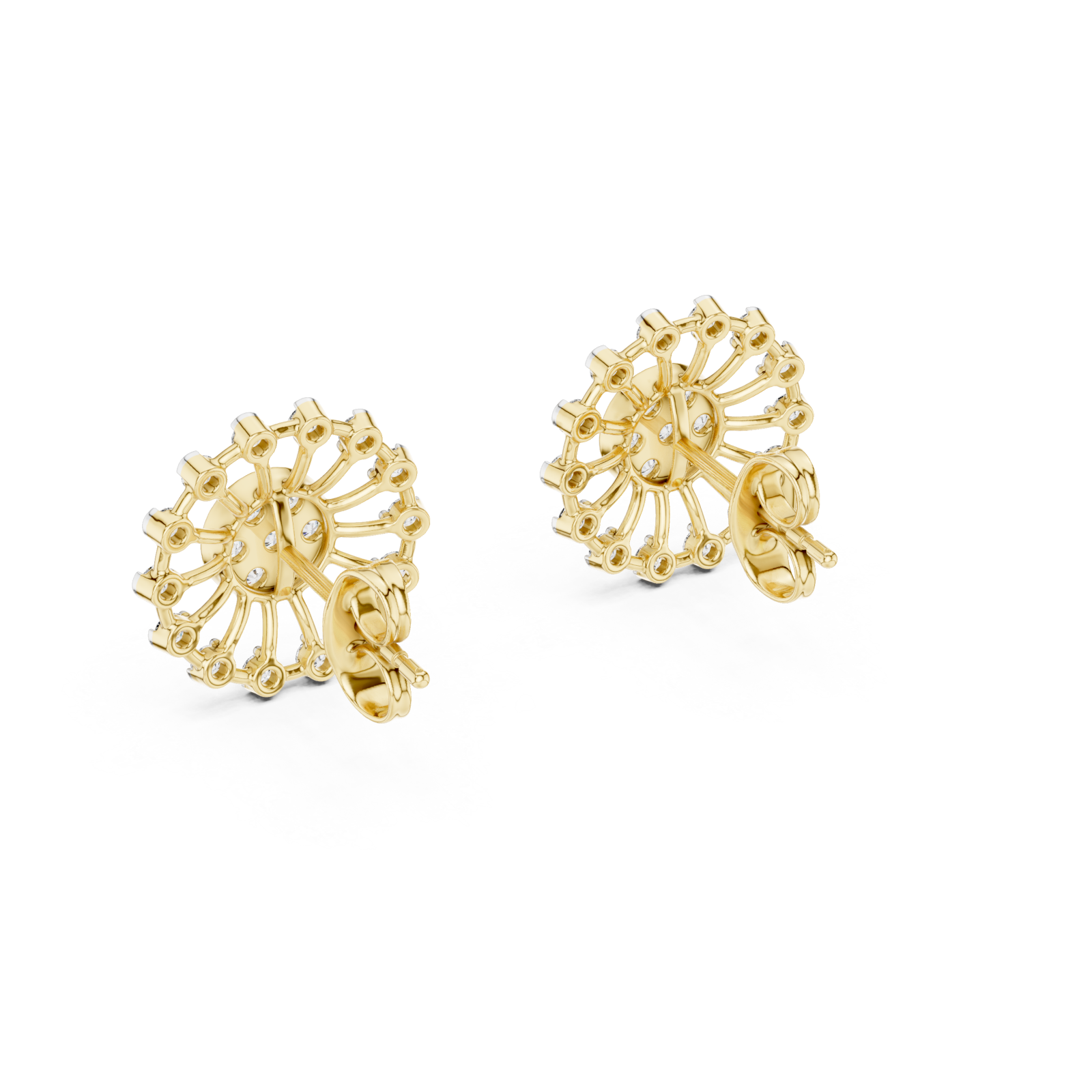  Gold Gleaming Petal Radiance Stud Side View