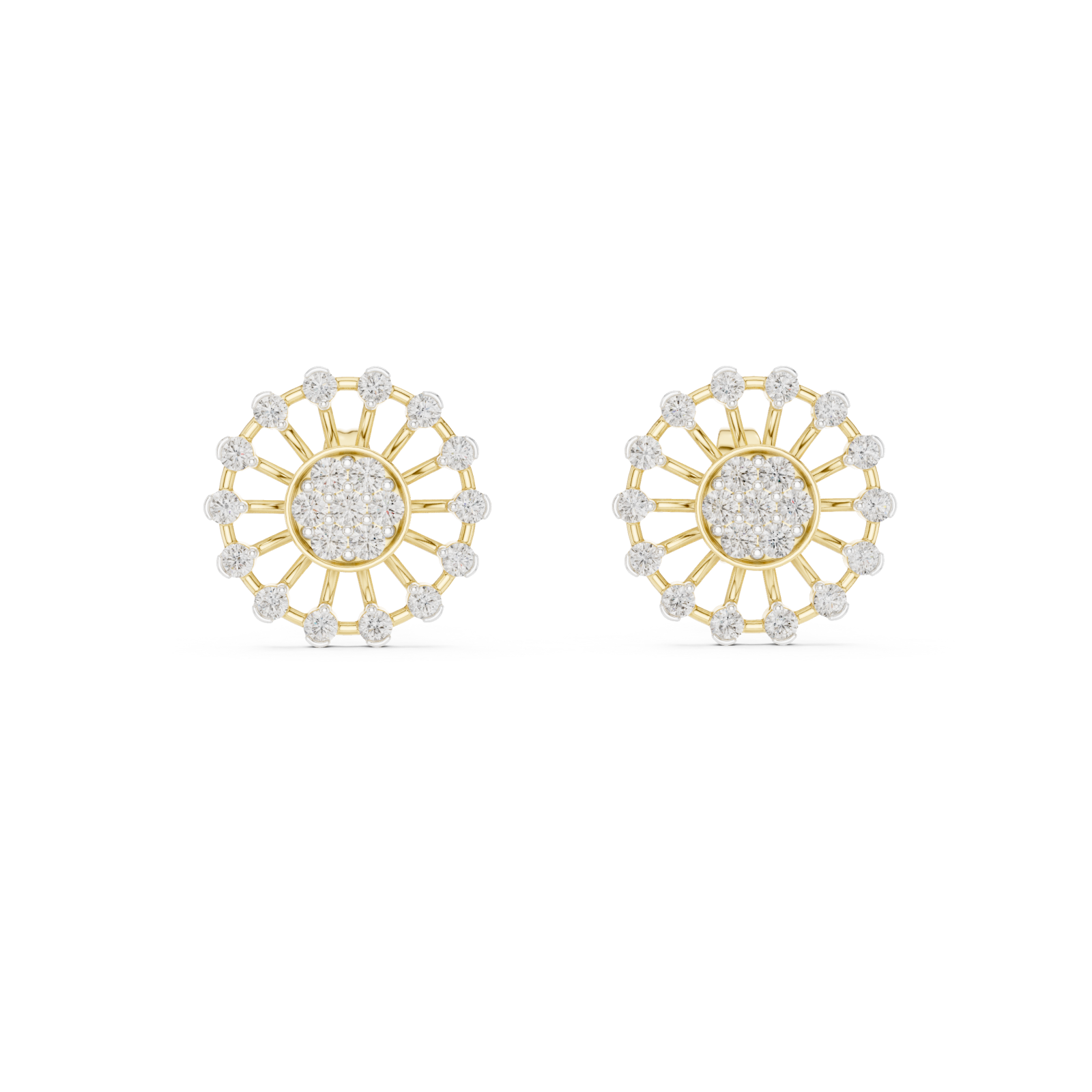  Gold Gleaming Petal Radiance Stud Front View