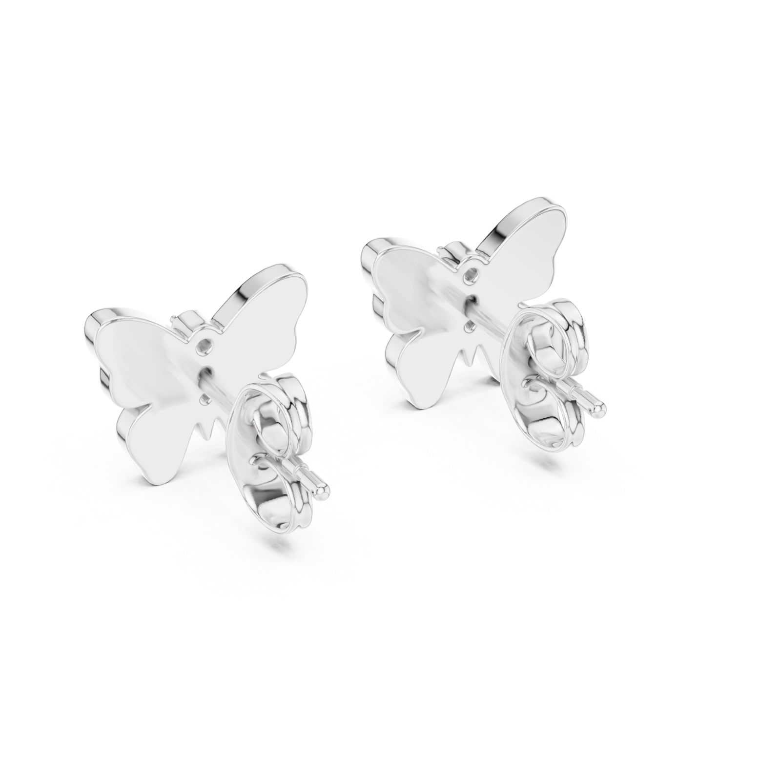  White Gold Radiant Scarlet Butterfly Earrings Side View