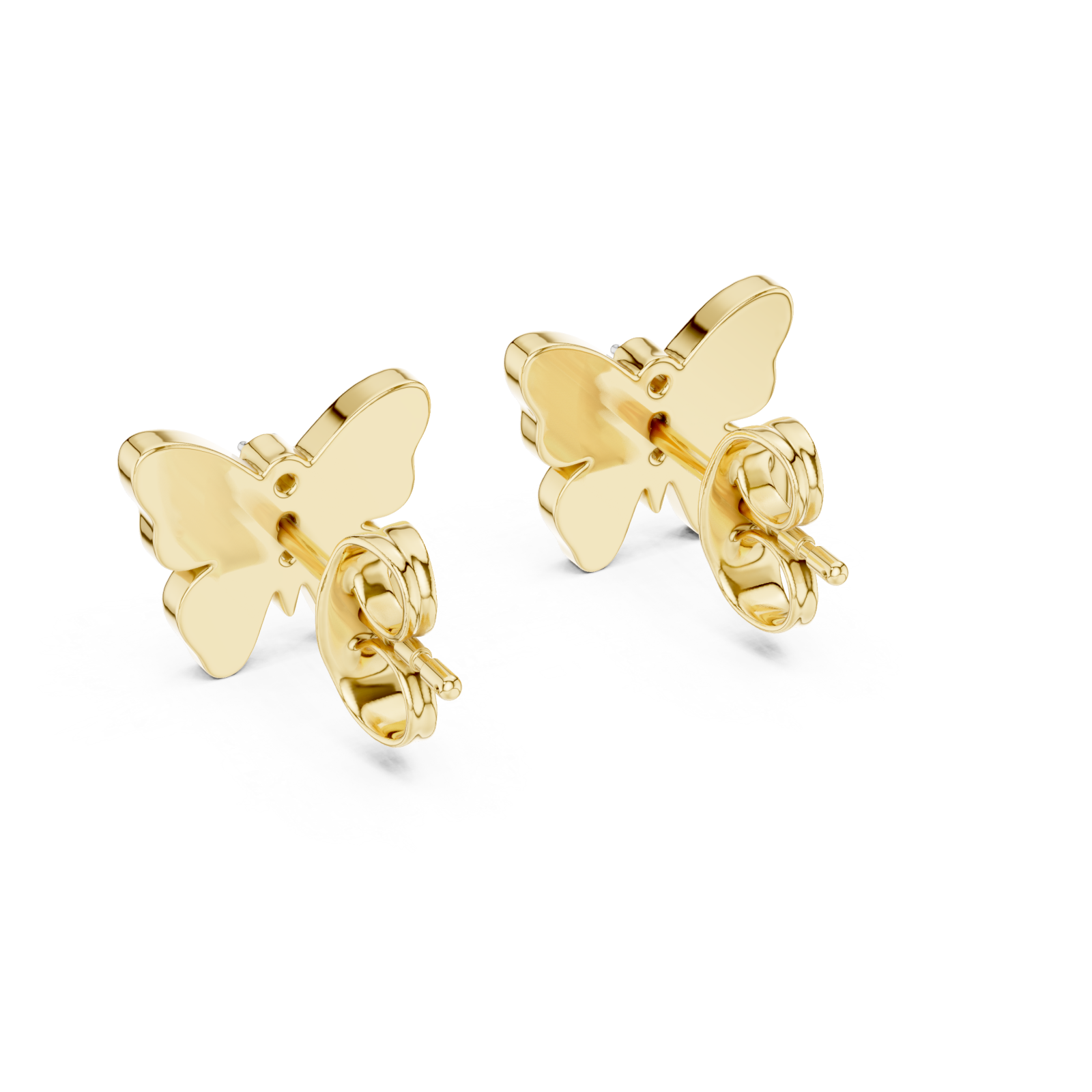  Gold Radiant Scarlet Butterfly Earrings Side View