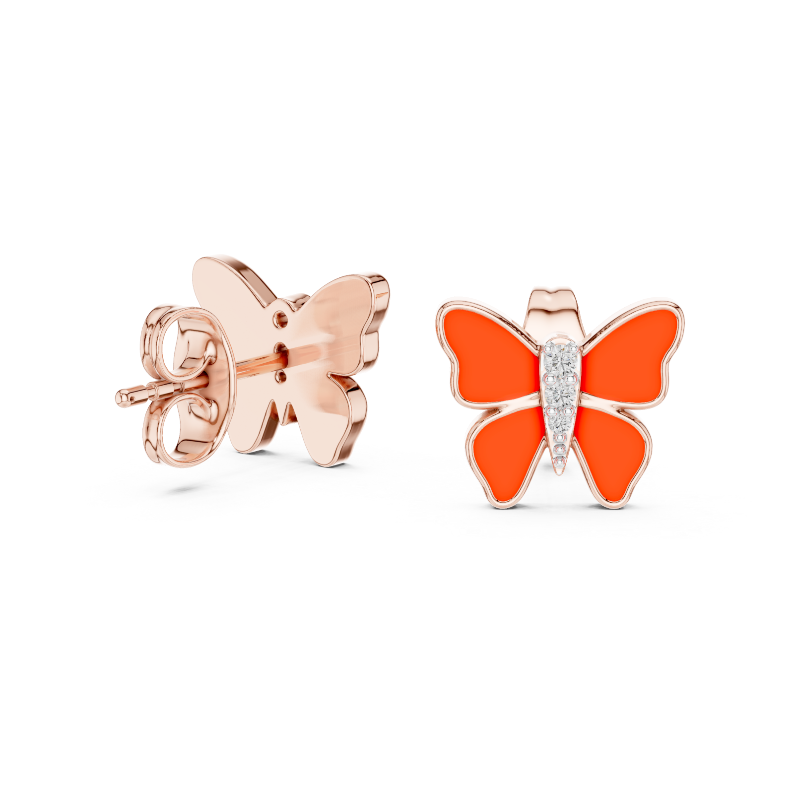 Radiant Scarlet Butterfly Earrings