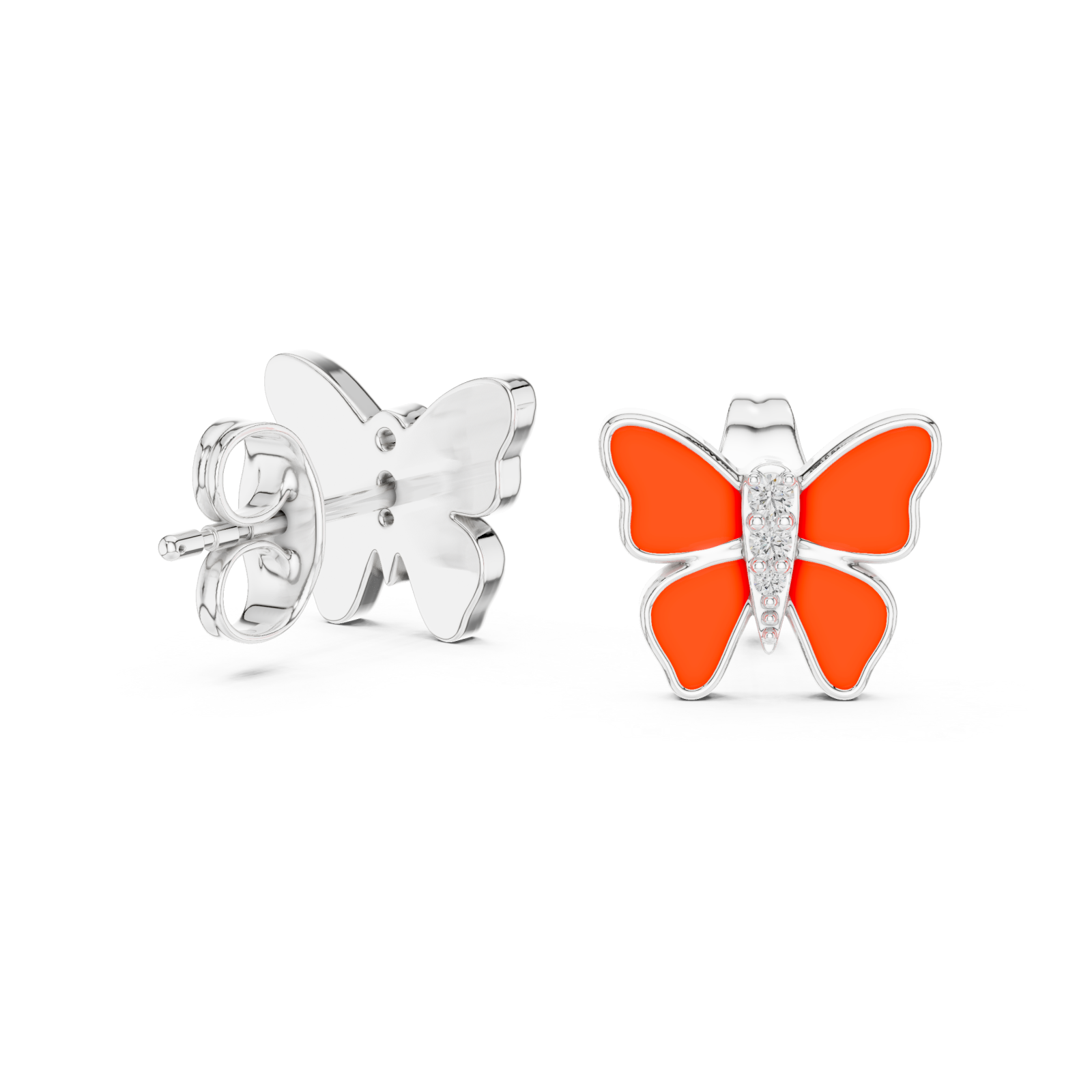 Radiant Scarlet Butterfly Earrings