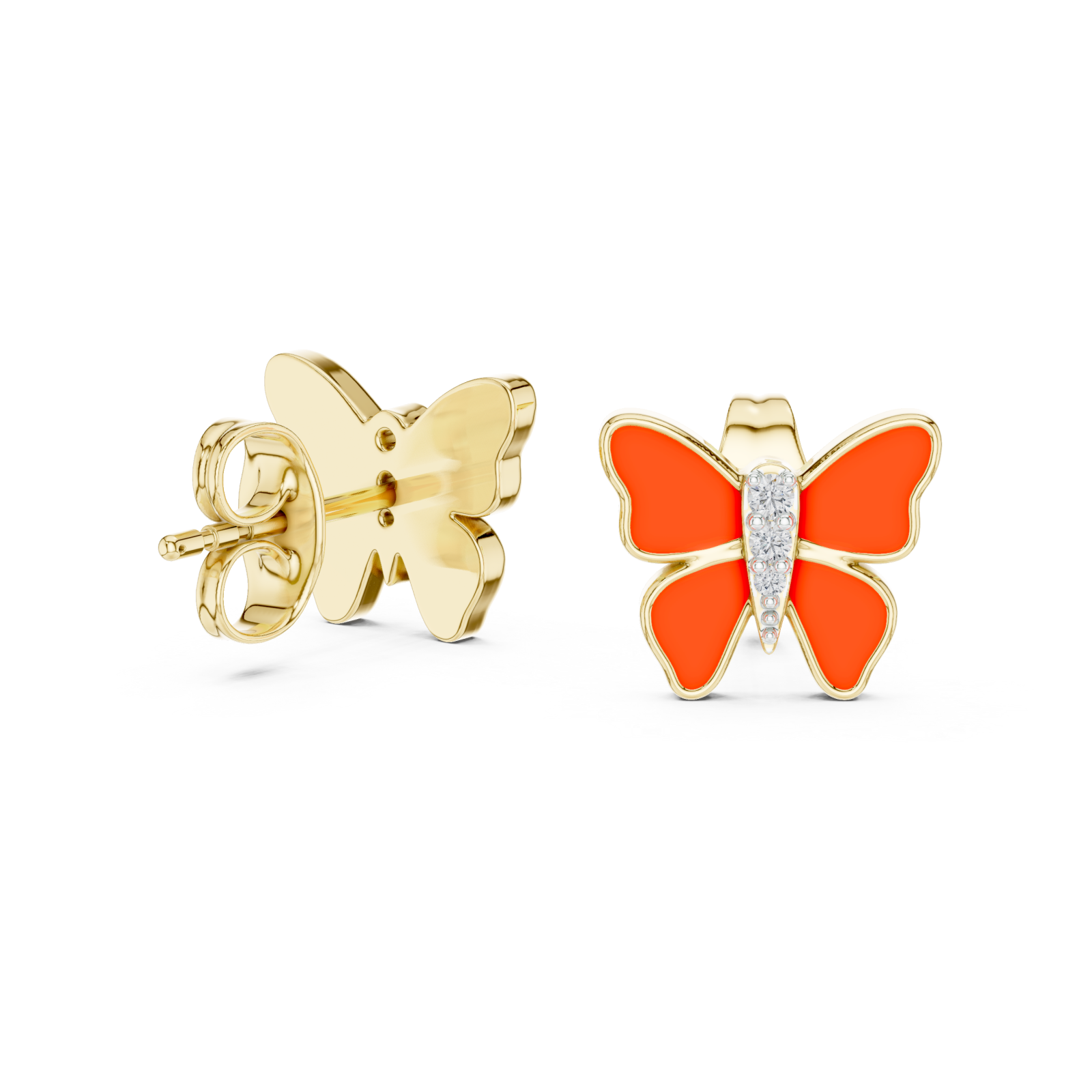 Radiant Scarlet Butterfly Earrings
