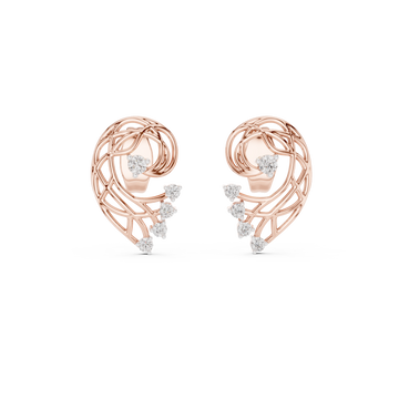  Rose Gold Eternal Lattice Whisper Earrings Front View