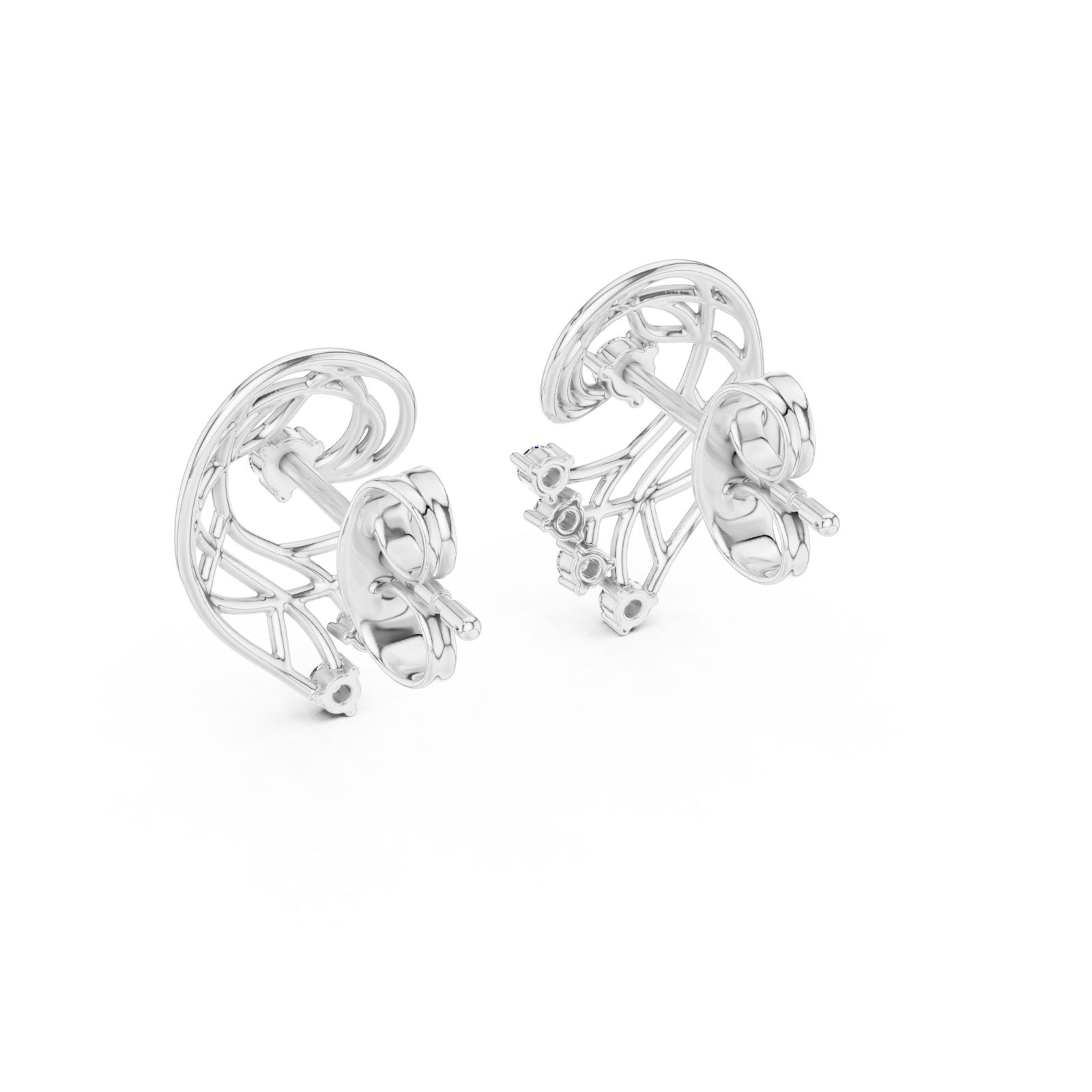  White Gold Eternal Lattice Whisper Earrings Side View