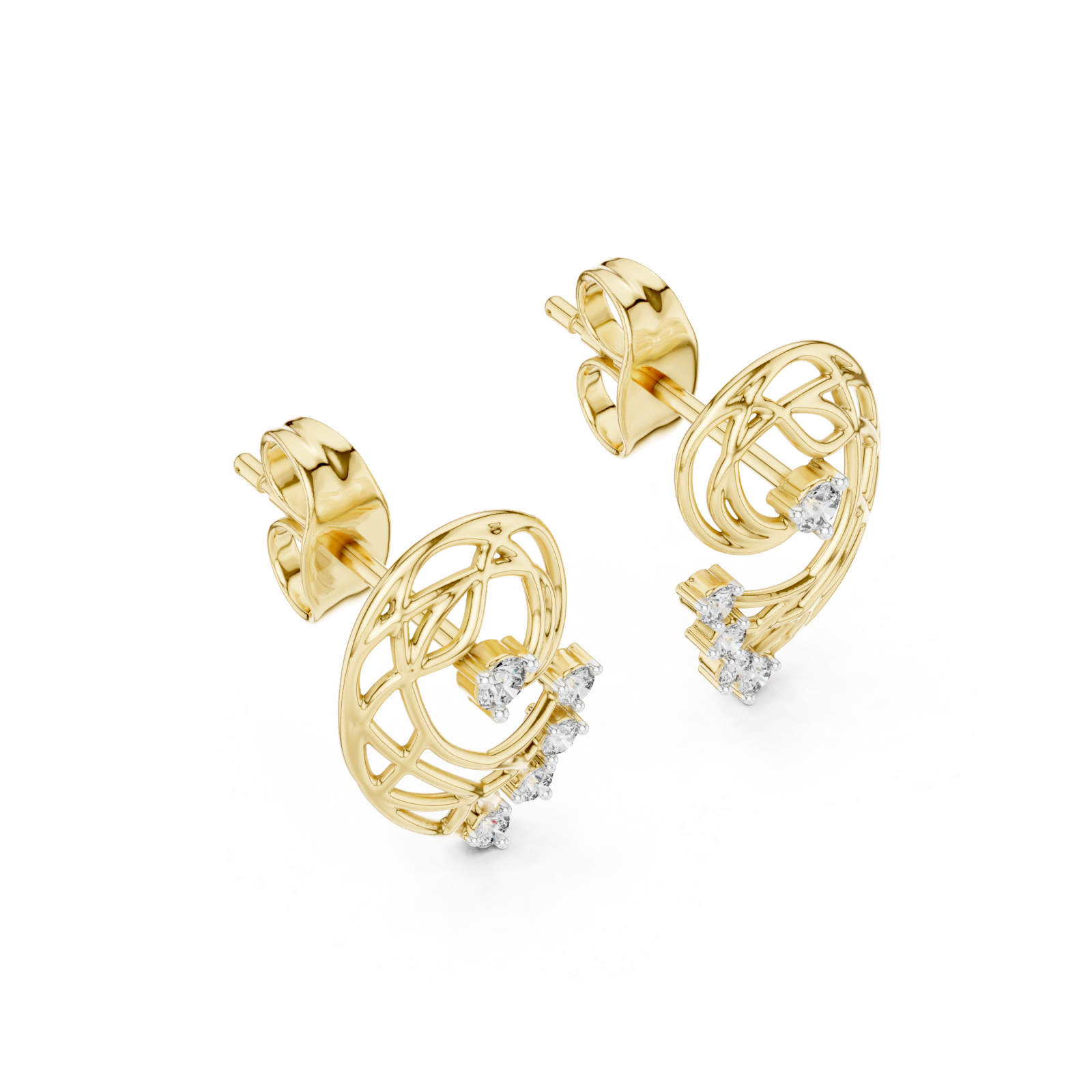 Gold Eternal Lattice Whisper Earrings Right View