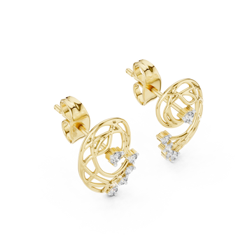 Gold Eternal Lattice Whisper Earrings Right View