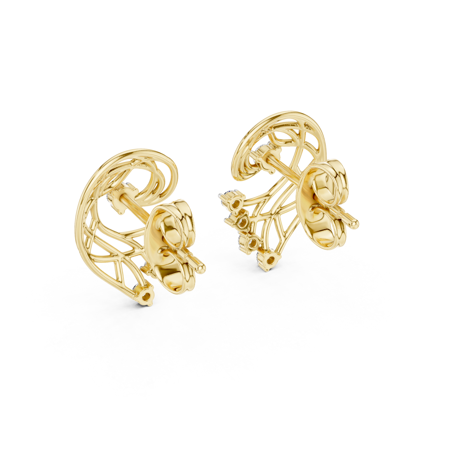  Gold Eternal Lattice Whisper Earrings Side View