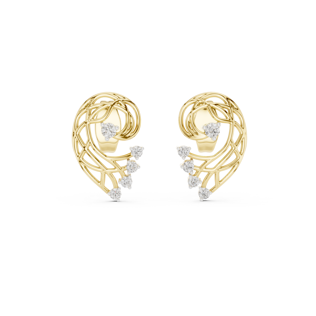 Gold Eternal Lattice Whisper Earrings Right View