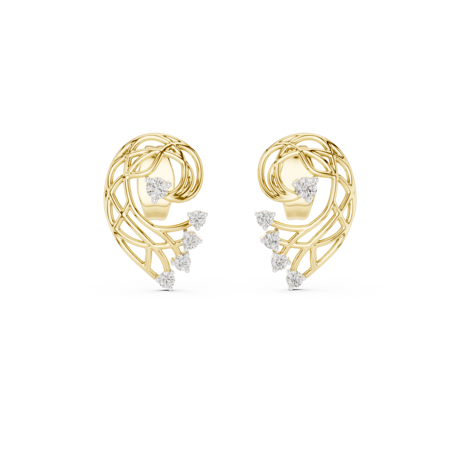  Gold Eternal Lattice Whisper Earrings Front View