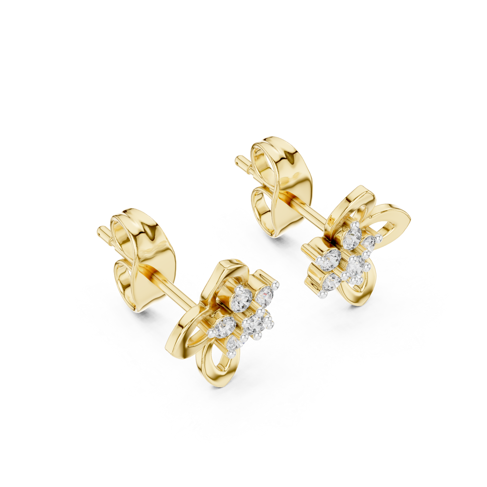 Gold Timeless Lily Dream Stud Earrings Right View