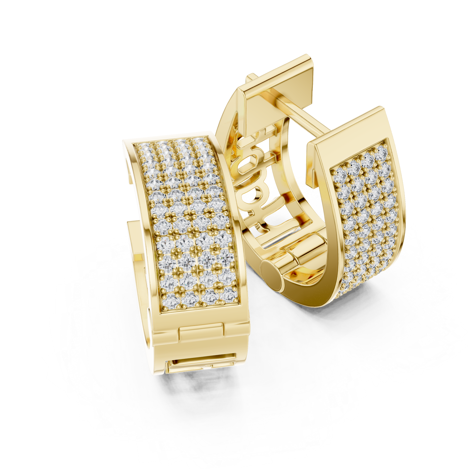 Gold Cascading Shimmer Bar Statement Earrings Right View