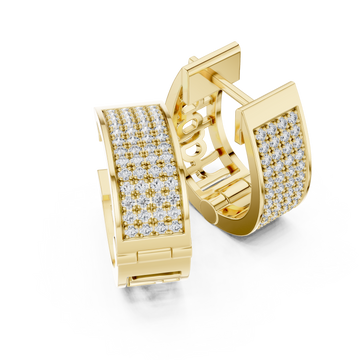 Gold Cascading Shimmer Bar Statement Earrings Right View