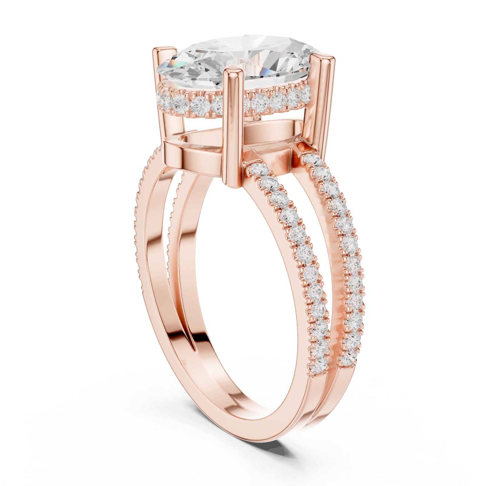  Rose Gold Serene Harmony Infinity Band Ring Left View