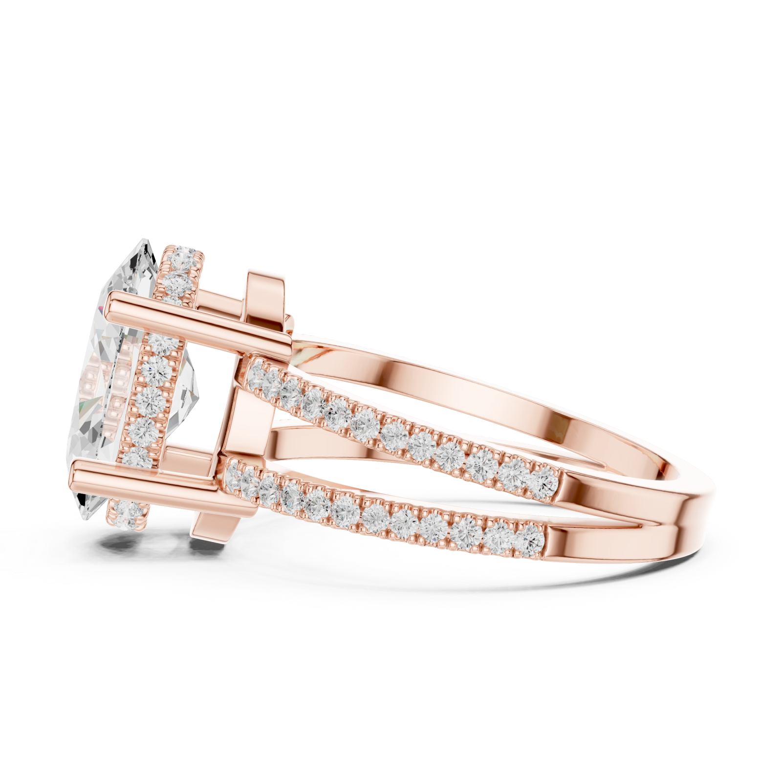  Rose Gold Serene Harmony Infinity Band Ring Side View