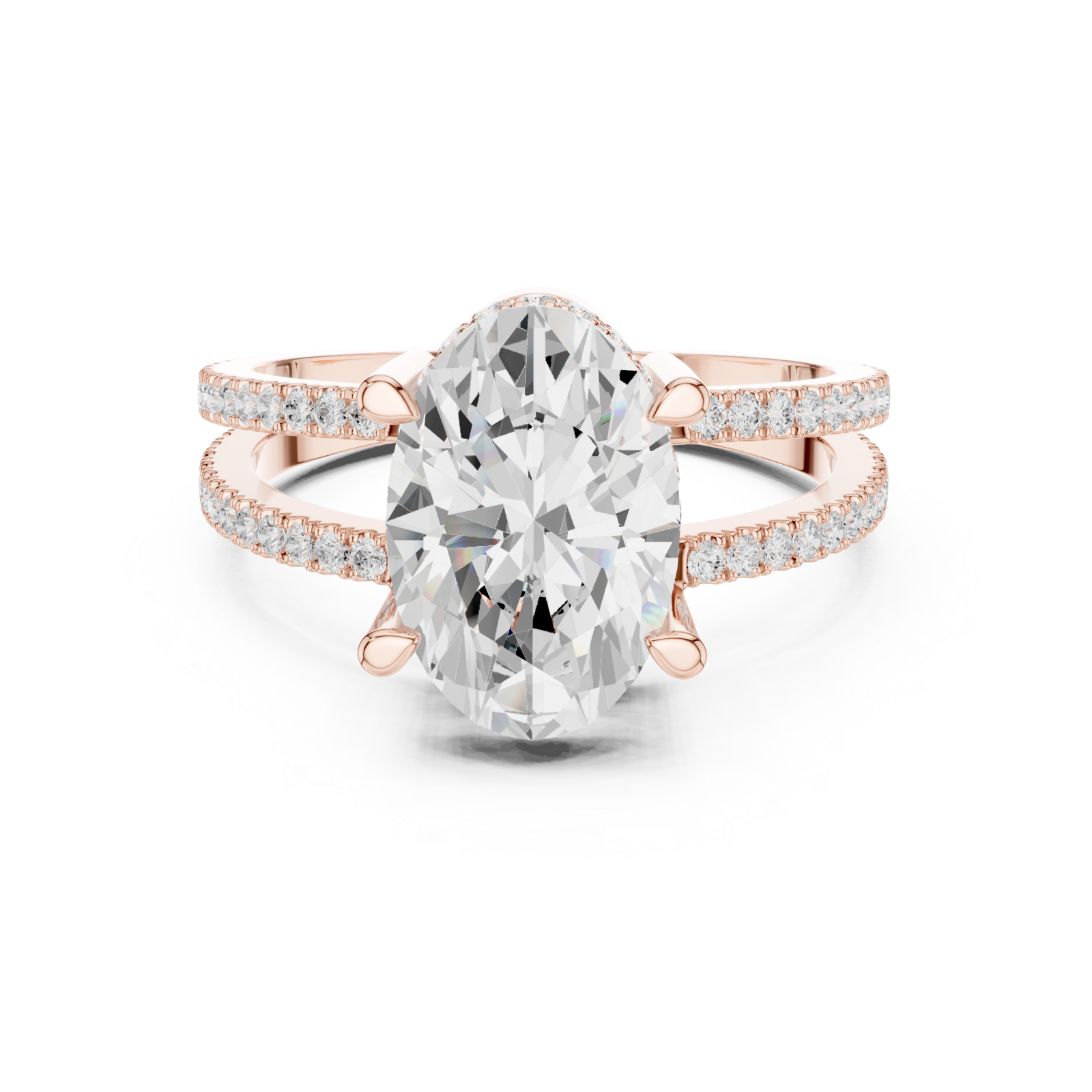  Rose Gold Serene Harmony Infinity Band Ring Front View