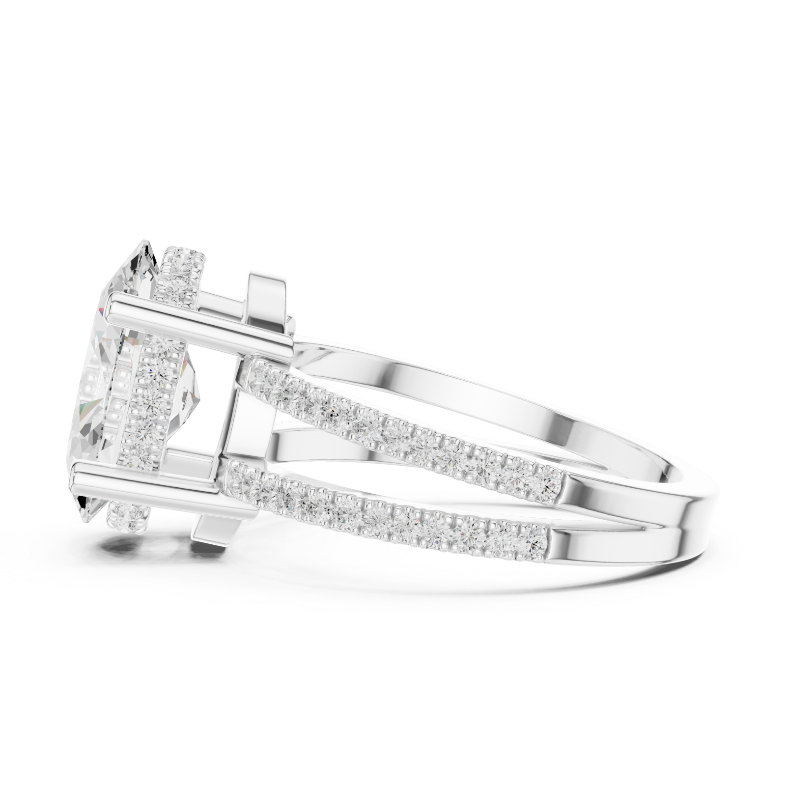 White Gold Serene Harmony Infinity Band Ring Side View