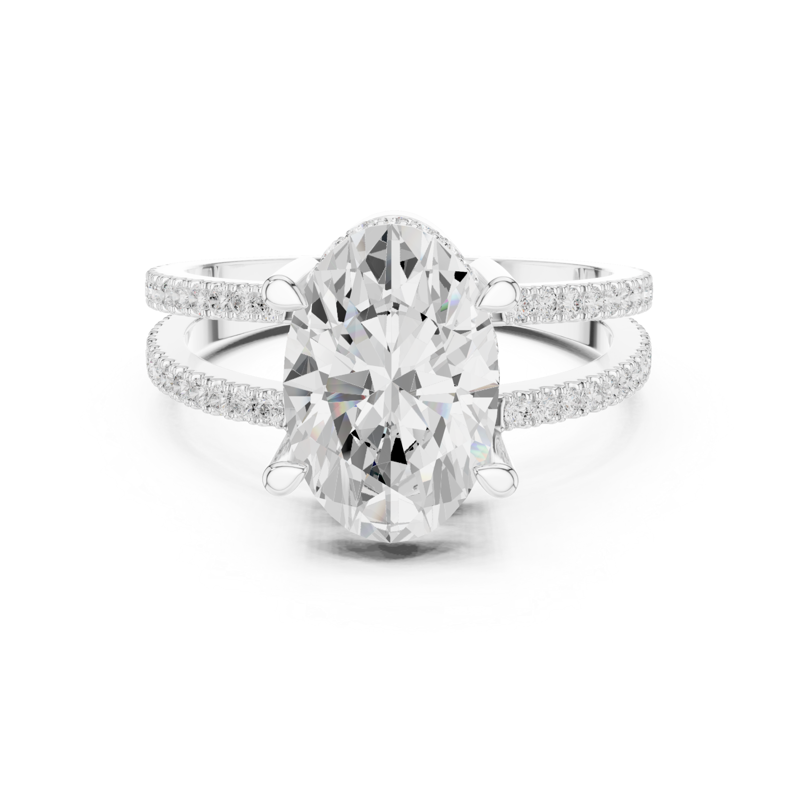  White Gold Serene Harmony Infinity Band Ring Front View