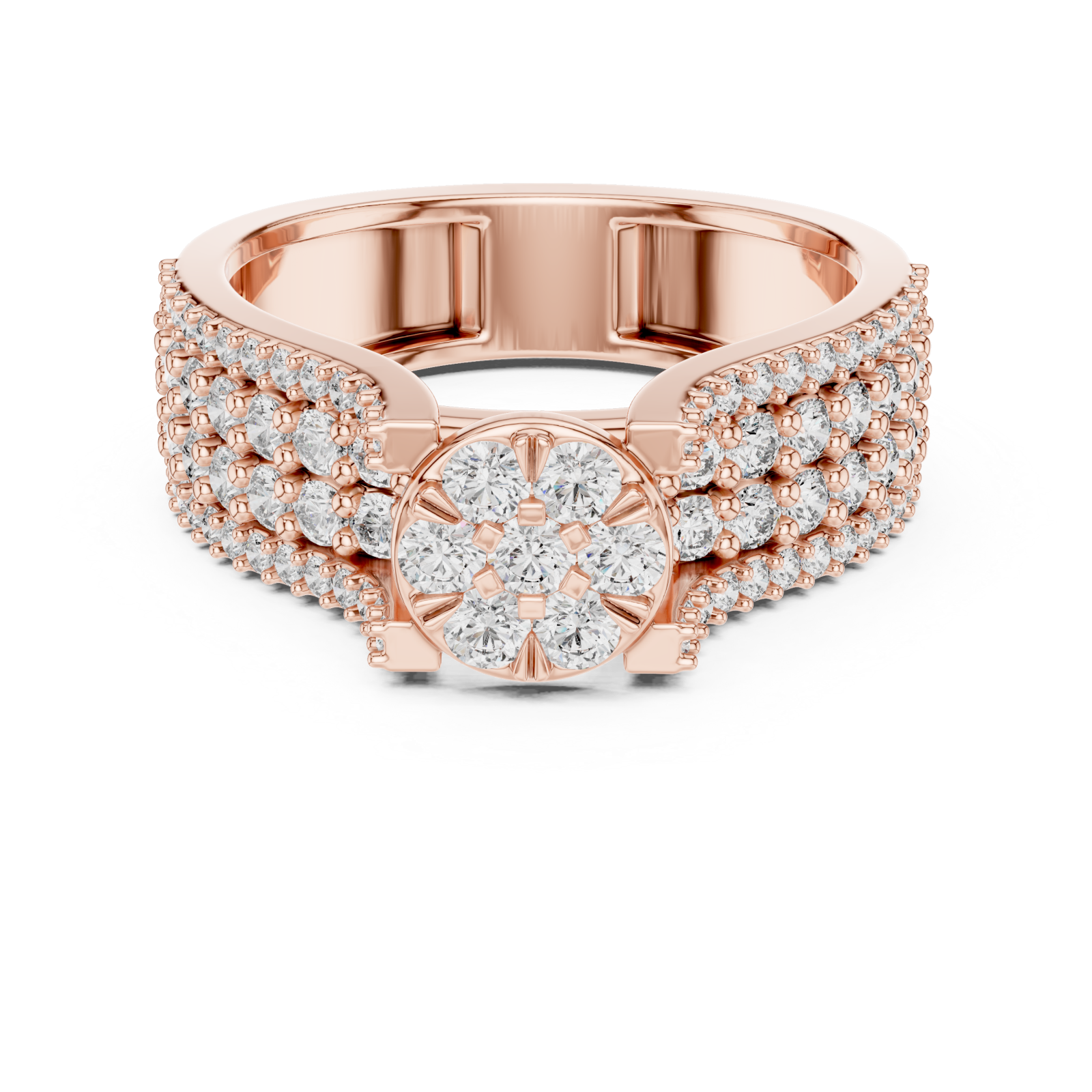  Rose Gold Celeste Grace Ring Front View