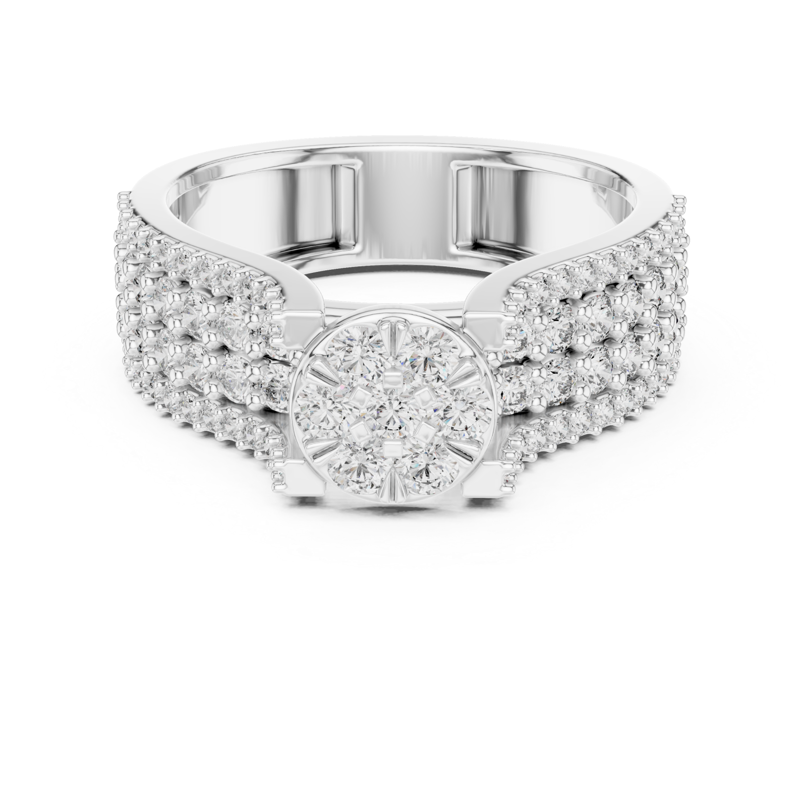  White Gold Celeste Grace Ring Front View